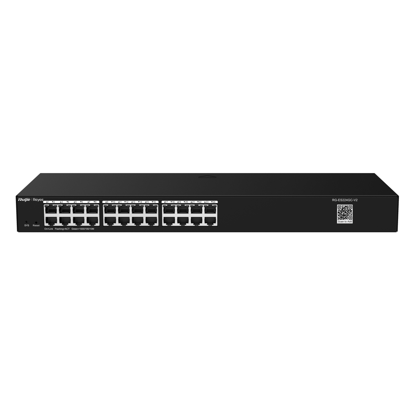 Ruijie RG-ES224GC-V2 , 24-Port Gigabit Smart Cloud Managed Non-PoE Switch