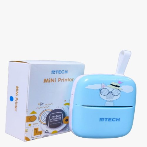 RTECH Mini Portable Printer Wireless Bluetooth Thermal Printer