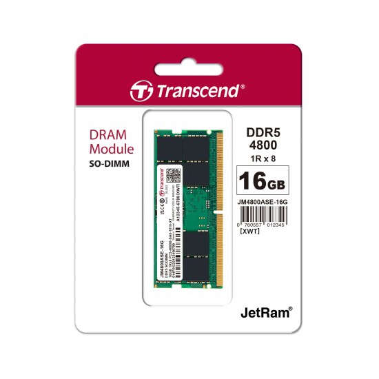 Transcend JetRAM 16GB DDR5 4800MHz SO-DIMM RAM