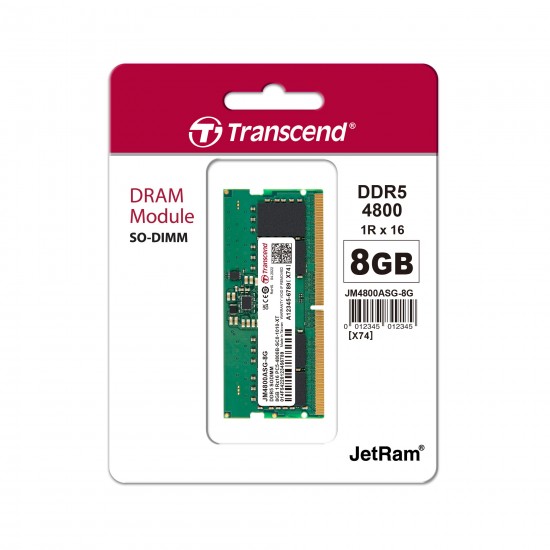 Transcend JetRAM 8GB DDR5 4800MHz SO-DIMM RAM