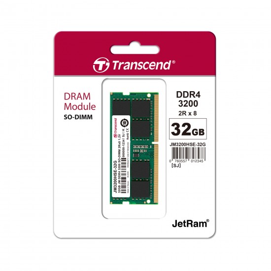 Transcend JetRAM 32GB DDR4 3200MHz SO-DIMM RAM