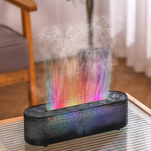 Remote Control Crack Colorful Flame Humidifier