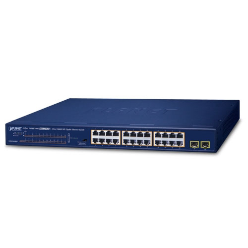 Planet GSW-2620HP 24-Port 10/100/1000T 802.3at PoE + 2-Port 1000X SFP Gigabit Ethernet Switch