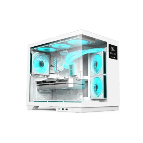Value-Top ATX Gaming Casing with BTF Motherboard Support Dual Chamber Modular Structure PC