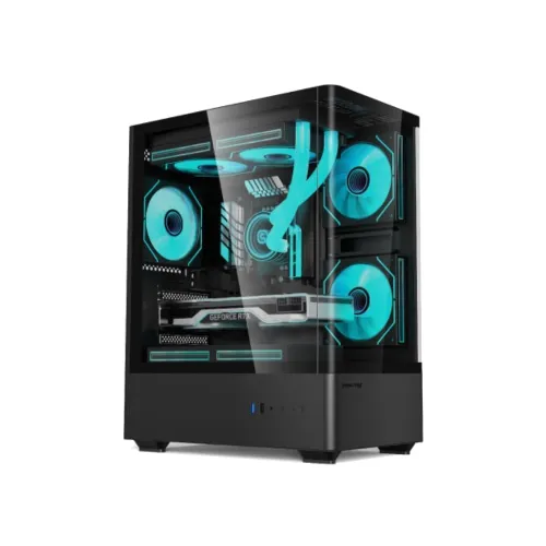 Value-Top Micro ATX 0.7mm Thickness 5 Infinite Mirror ARGB Fan Gaming Casing