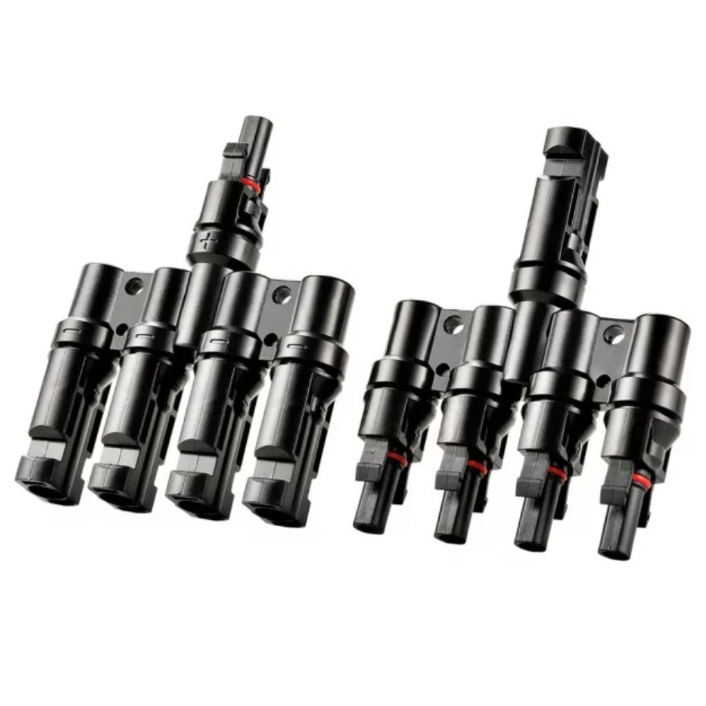 4-in-1 MC4 Solar Panel Branch Connector 4mm² Male Female 4-way PV Jack