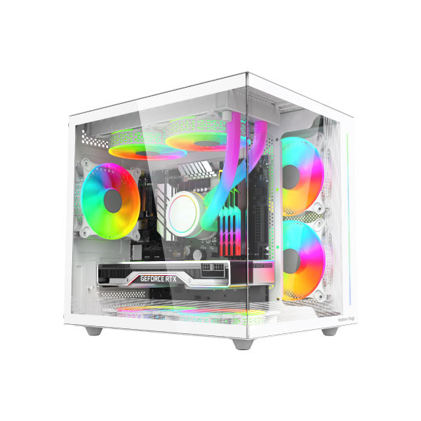 Value Top V900W Mini Tower Micro-ATX White Gaming Desktop Casing