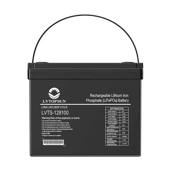 LVTOPSUN 12.8V 100AH 1.28 kWh Lithium Battery