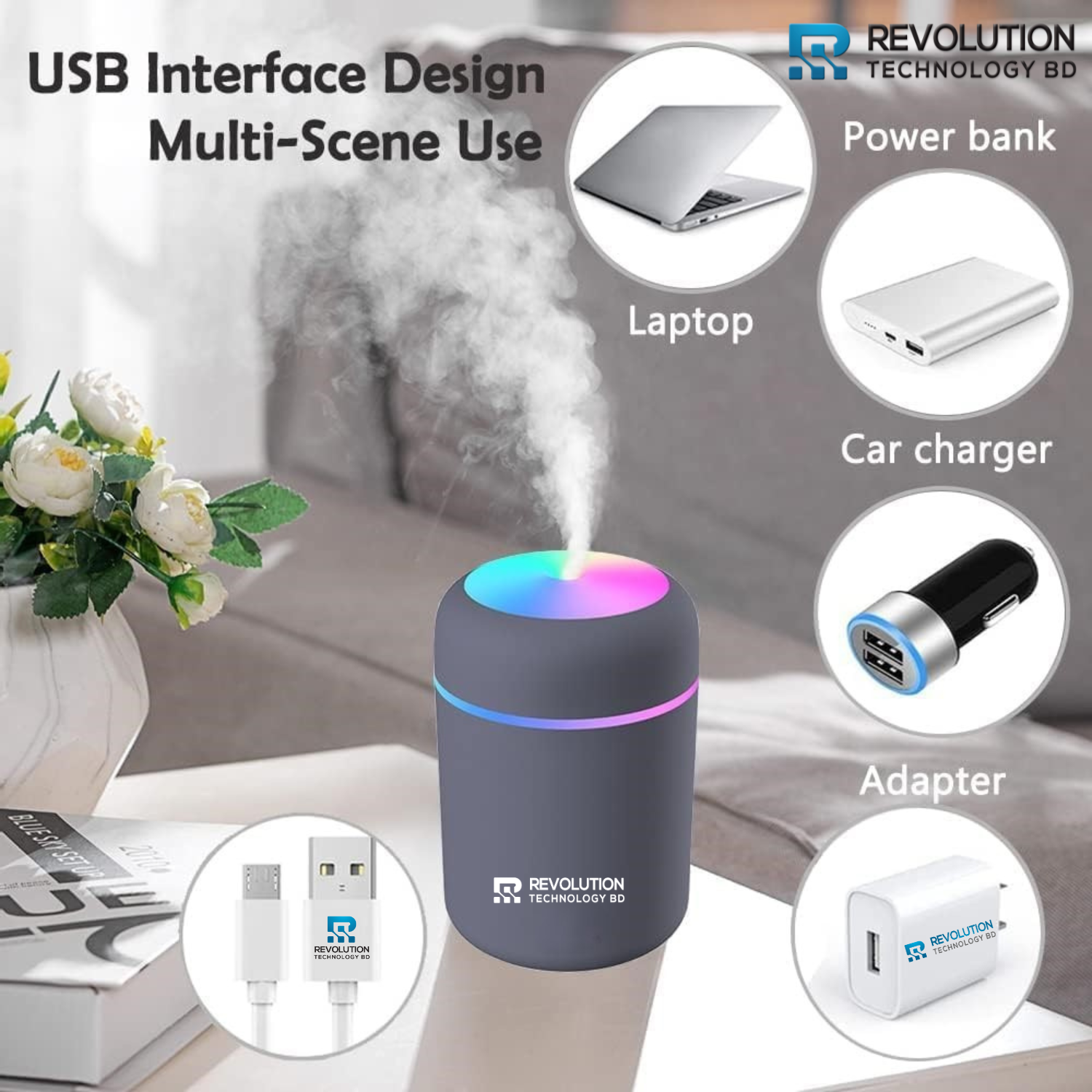 RTech USB Colourful Humidifier - Image 3