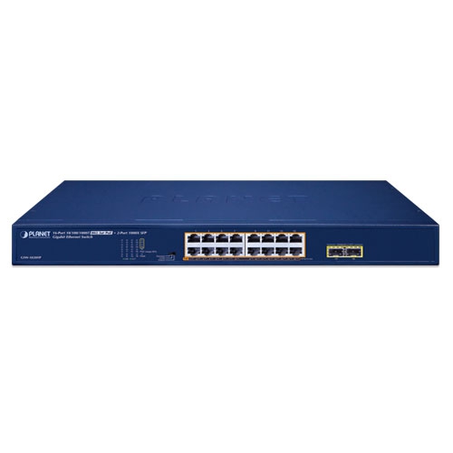 Planet GSW-1820HP 16-Port 10/100/1000T 802.3at PoE + 2-Port 1000X SFP Gigabit Ethernet Switch - Image 2