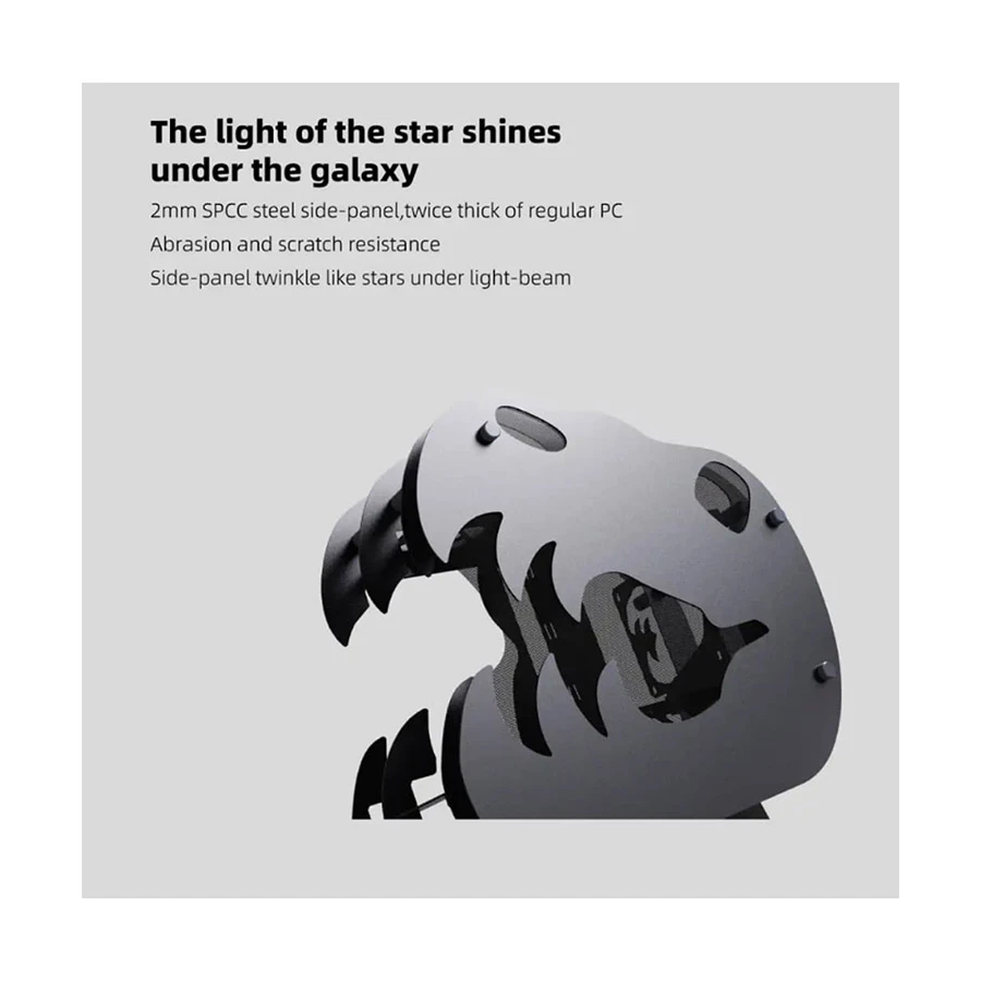 Mloong M.Star Mini Tower Micro-ATX Tempered Glass Window Black Open-Frame Gaming Desktop Casing - Image 2