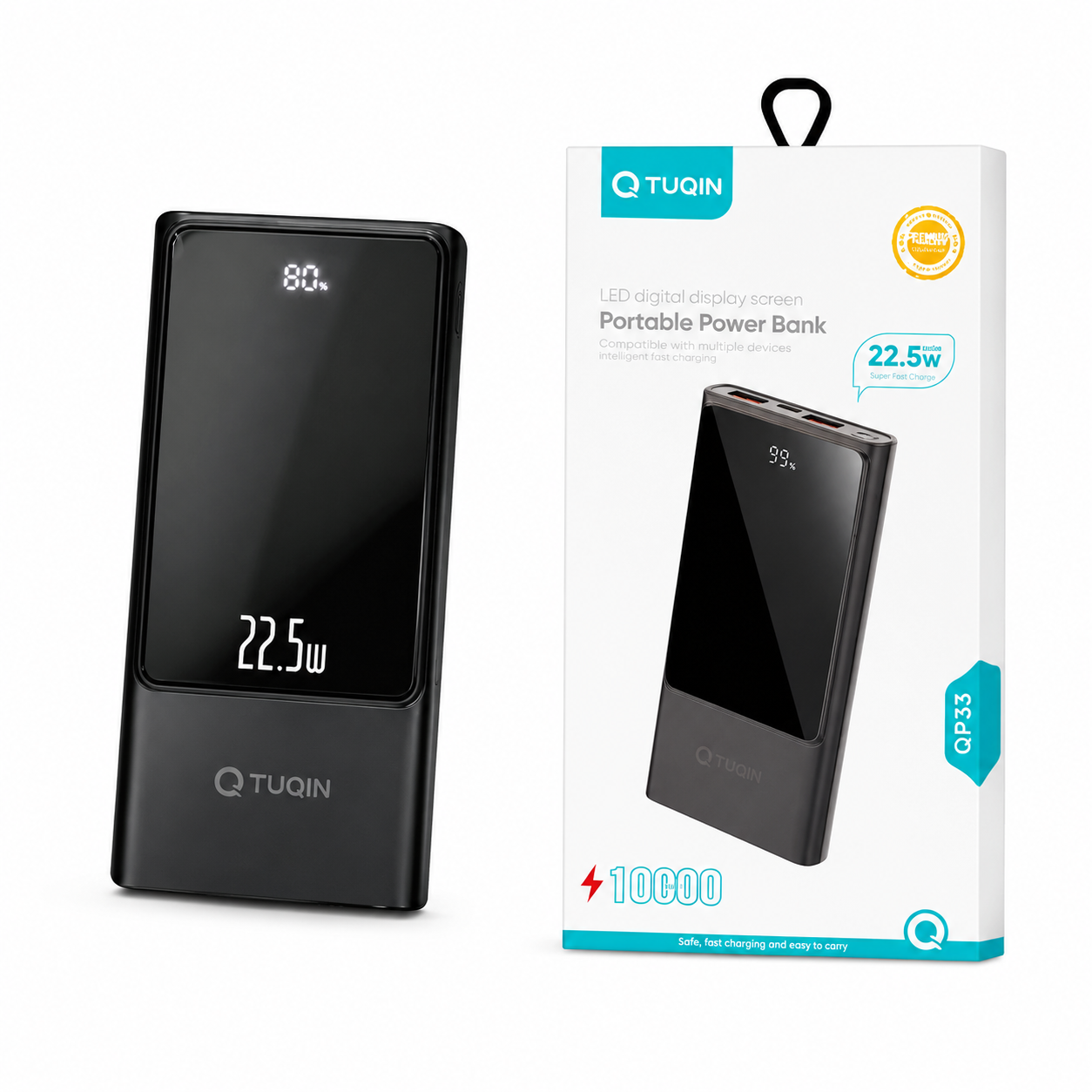 QTUQIN 10000mAh 22.5W Fast Charging Power Bank - Image 3