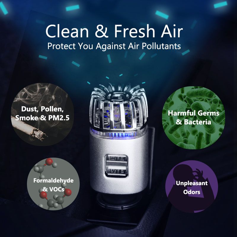 2-in-1 Car Charger Air Purifier JO-6291 JO-6291 ETL Version - Image 2