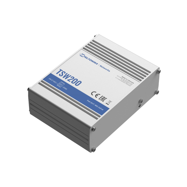 Teltonika INDUSTRIAL UNMANAGED POE+ SWITCH Model: TSW200