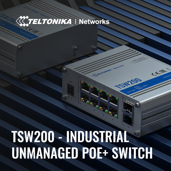Teltonika INDUSTRIAL UNMANAGED POE+ SWITCH Model: TSW200 - Image 4