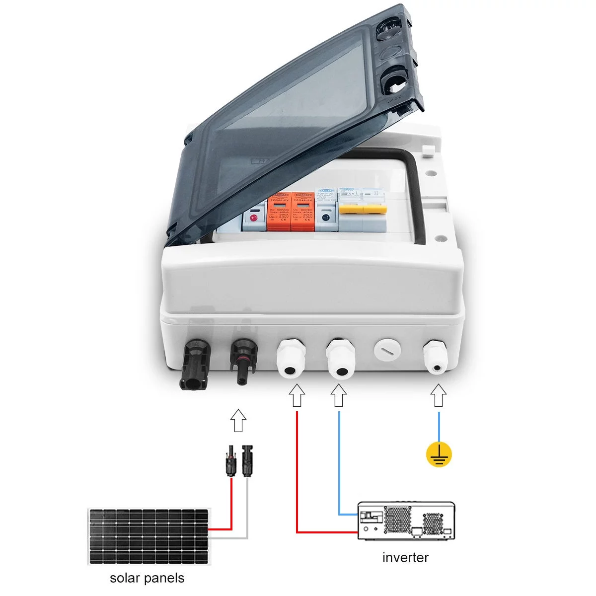 GearUP 8-Way DC PV Combiner Box with MCB, Fuse & SPD - Image 2