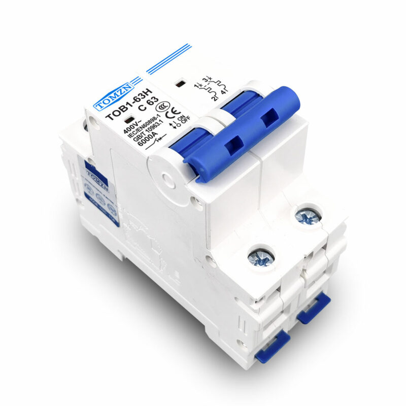 TOMZN TOB1-63H 2P AC MCB Miniature Circuit Breaker 6A-63A Overload & Short Circuit Protection - Image 3
