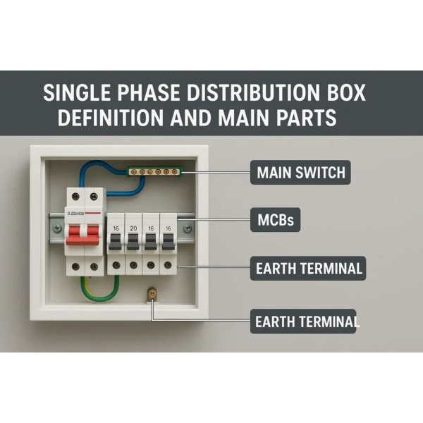 Distribution box/ DB Box/SDB Box For 4-6 NOS SP Circuit Breaker - Image 2