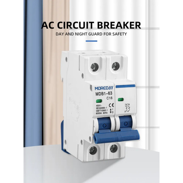 2P AC 240V 6A-63A Miniature Circuit Breaker (MCB) - Image 2